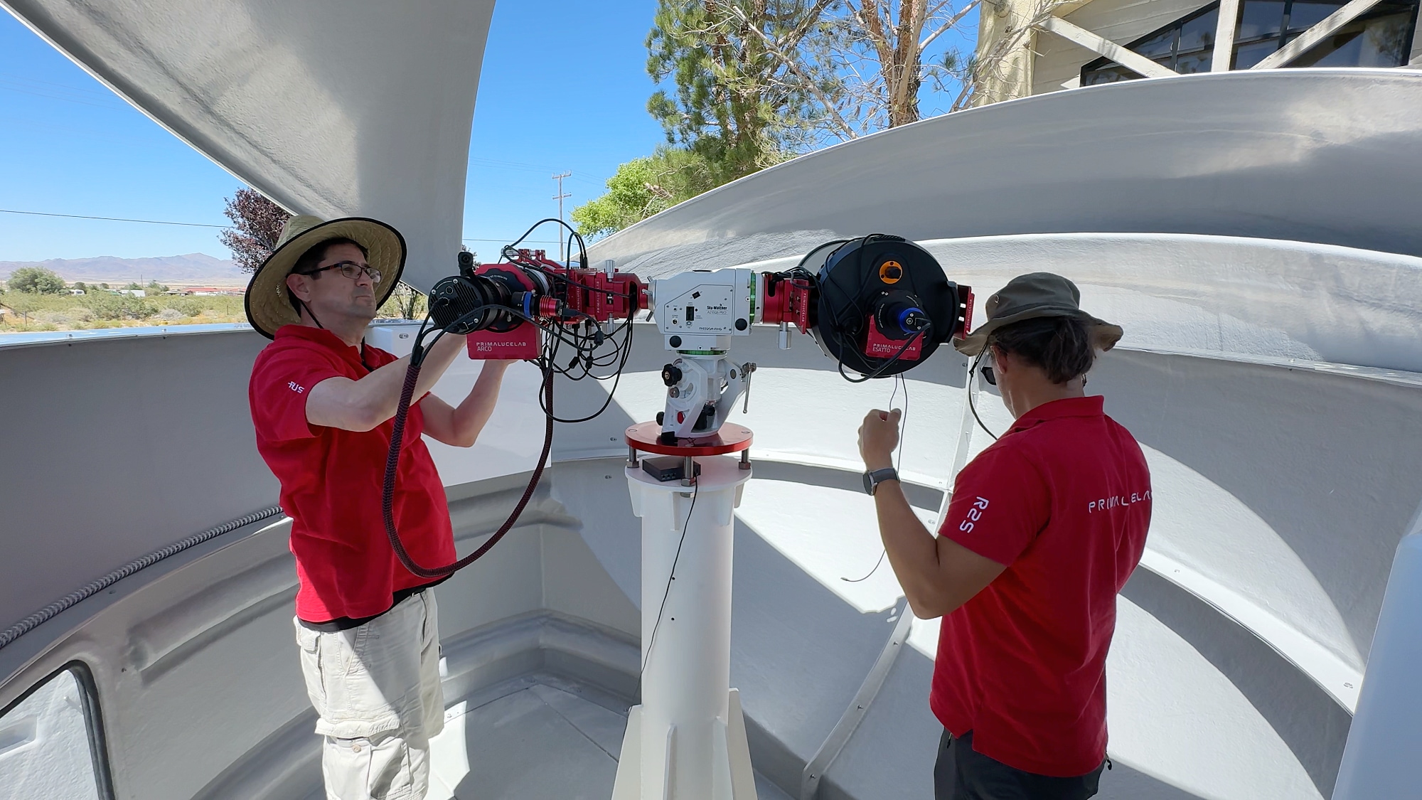 DUAL-COMPACT Observatory Station installed in San Bernardino County: telescopes installation