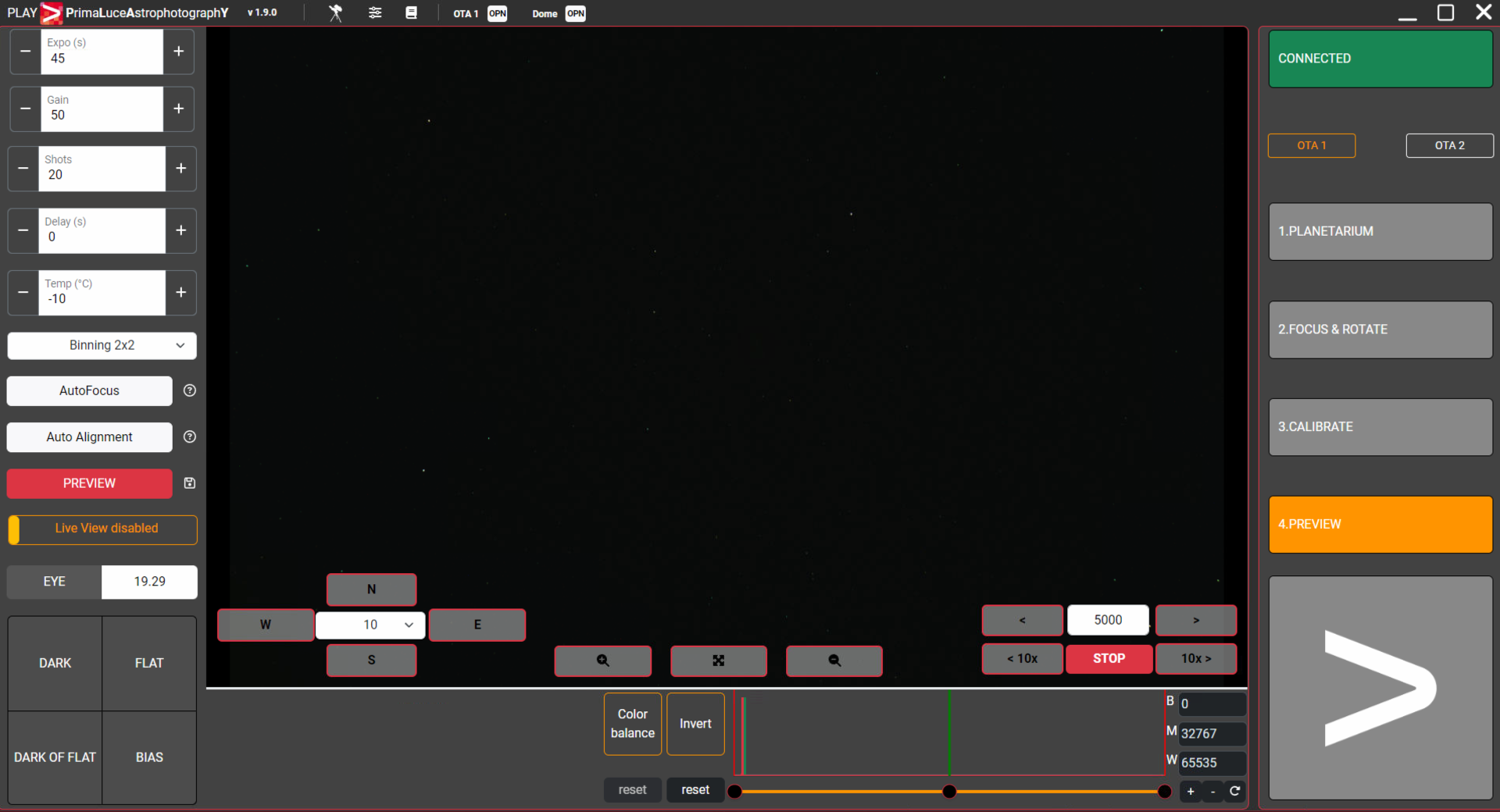 PLAY, how to use PREVIEW tab to set your camera and start image acquisition