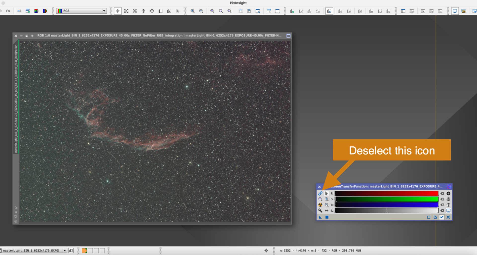 Use PixInsight to process deep-sky images recorded with PLAY