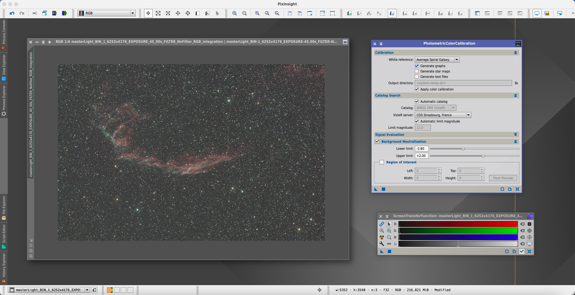 Use PixInsight to process deep-sky images recorded with PLAY