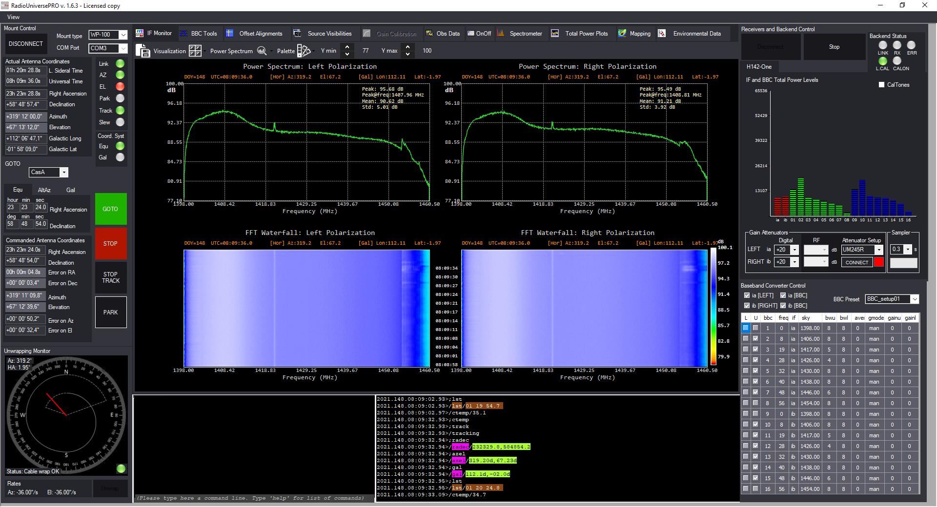 Cassiopeia A recorded with SPIDER 300A radio telescope: RadioUniversePRO software used to control SPIDER 300A for this article