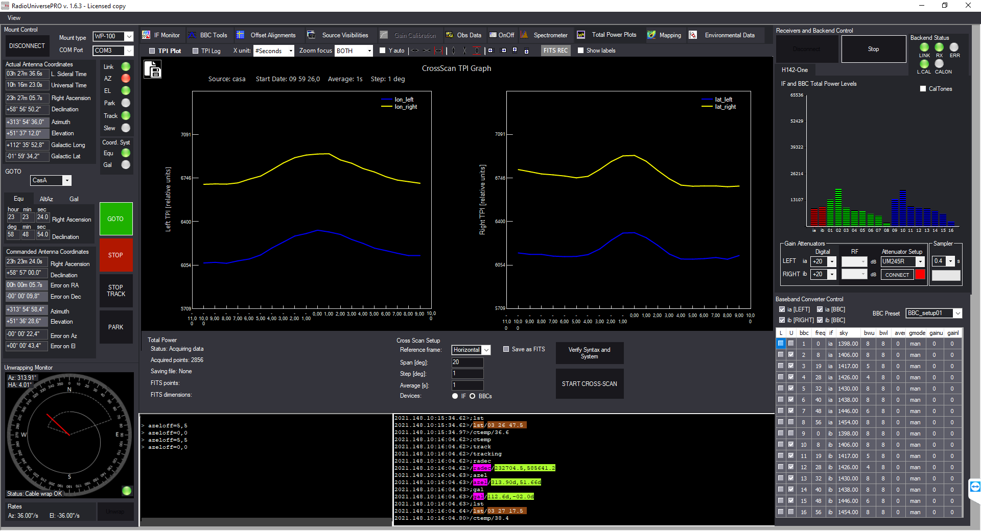 Cassiopeia A recorded with SPIDER 300A radio telescope: Cross-Scan record of Cassiopeia A