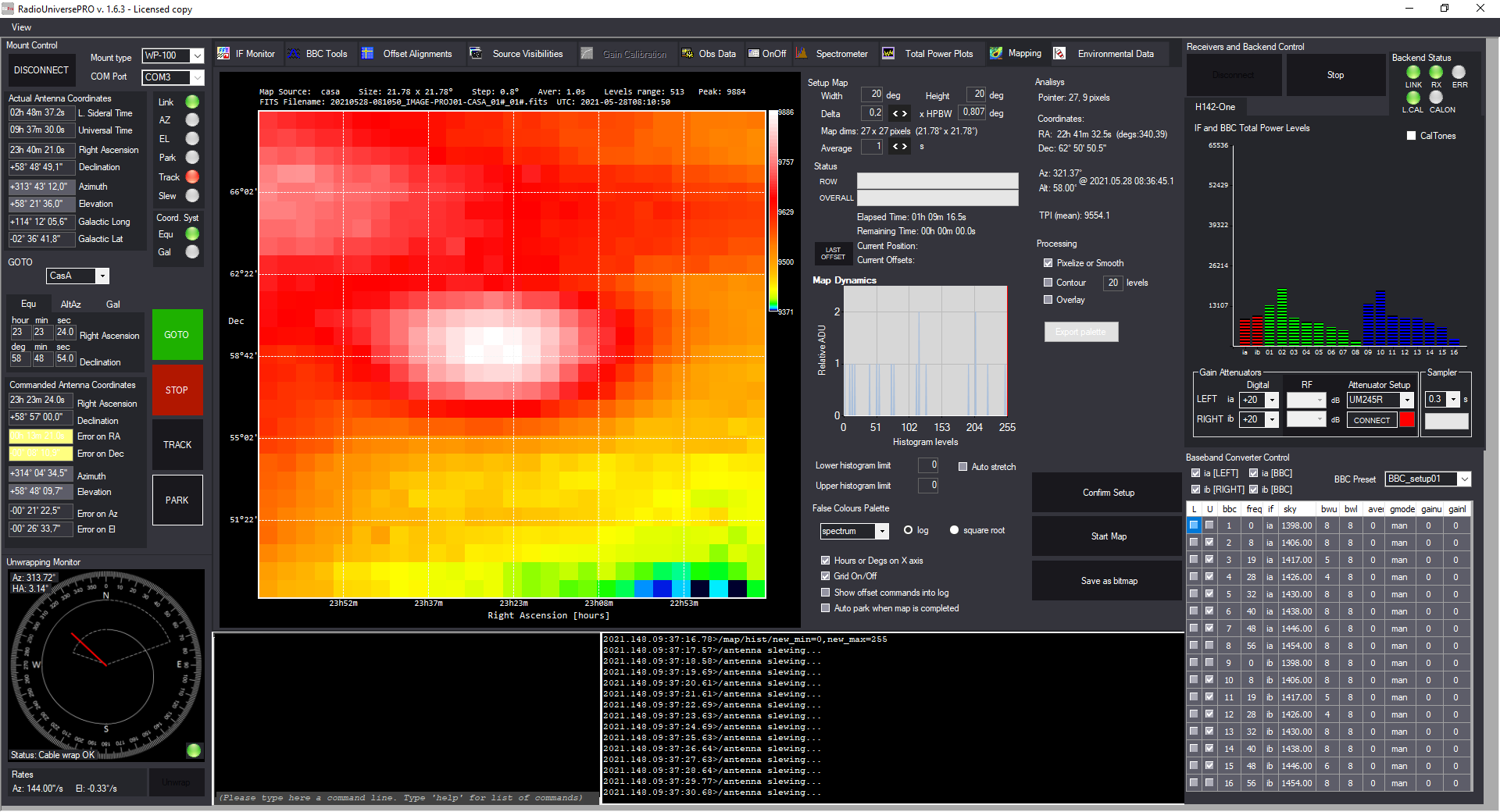 Cassiopea A recorded with SPIDER 300A radio telescope: Cassiopeia A radio map shows signal increase just close to the map center