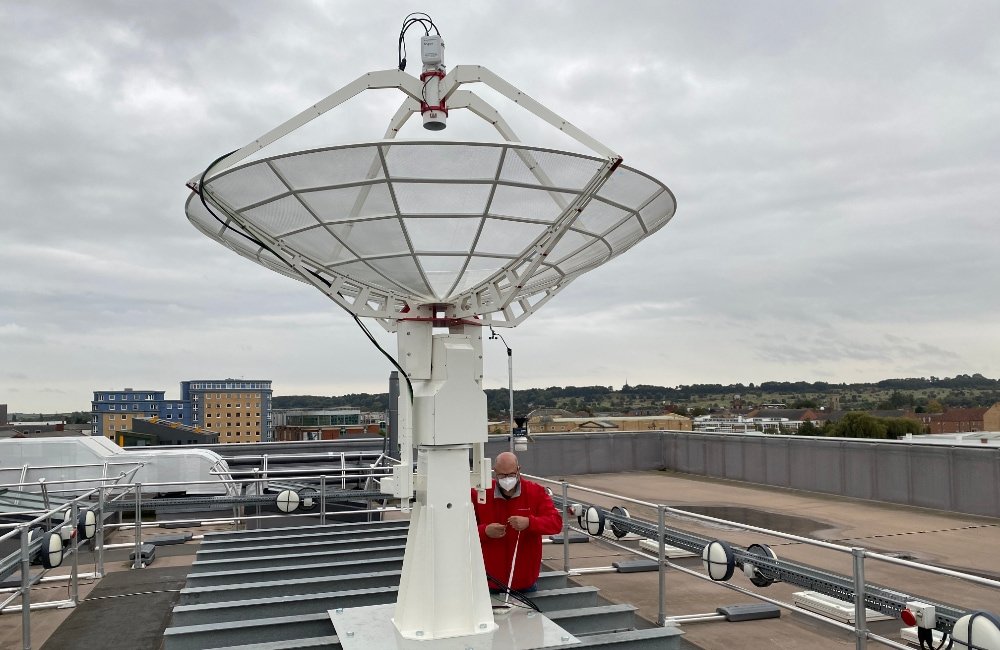 SPIDER 300A 3 meter radio telescope installed in University of Lincoln (UK): preparing all the connection cables to the control room