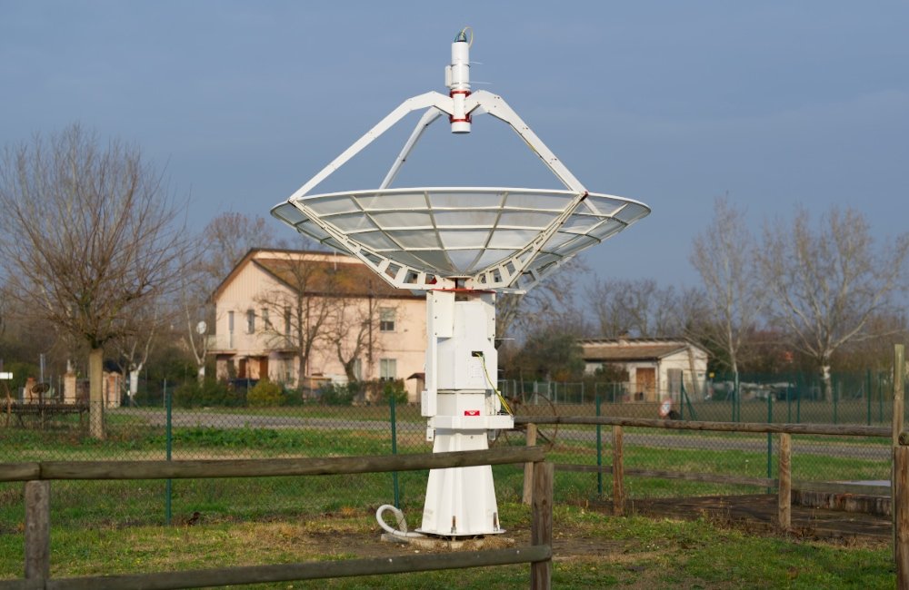 Upgraded SPIDER 300A radio telescope in Medicina radio telescopes Visitor Center.