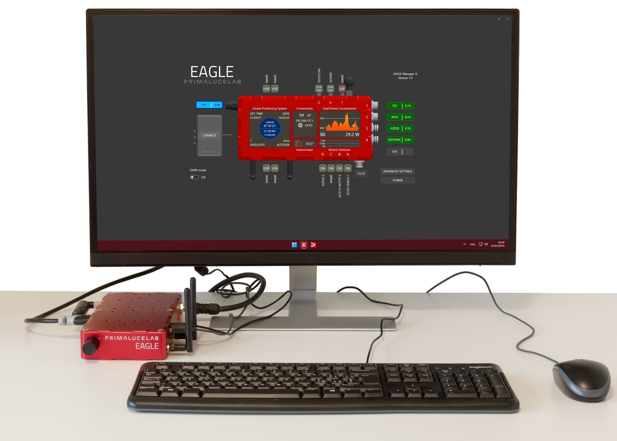 Installing Windows software in your EAGLE: EAGLE connected to HDMI monitor