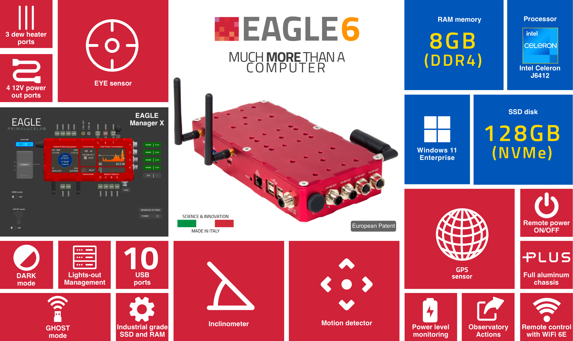 EAGLE6 computer for telescopes and astrophotography main features