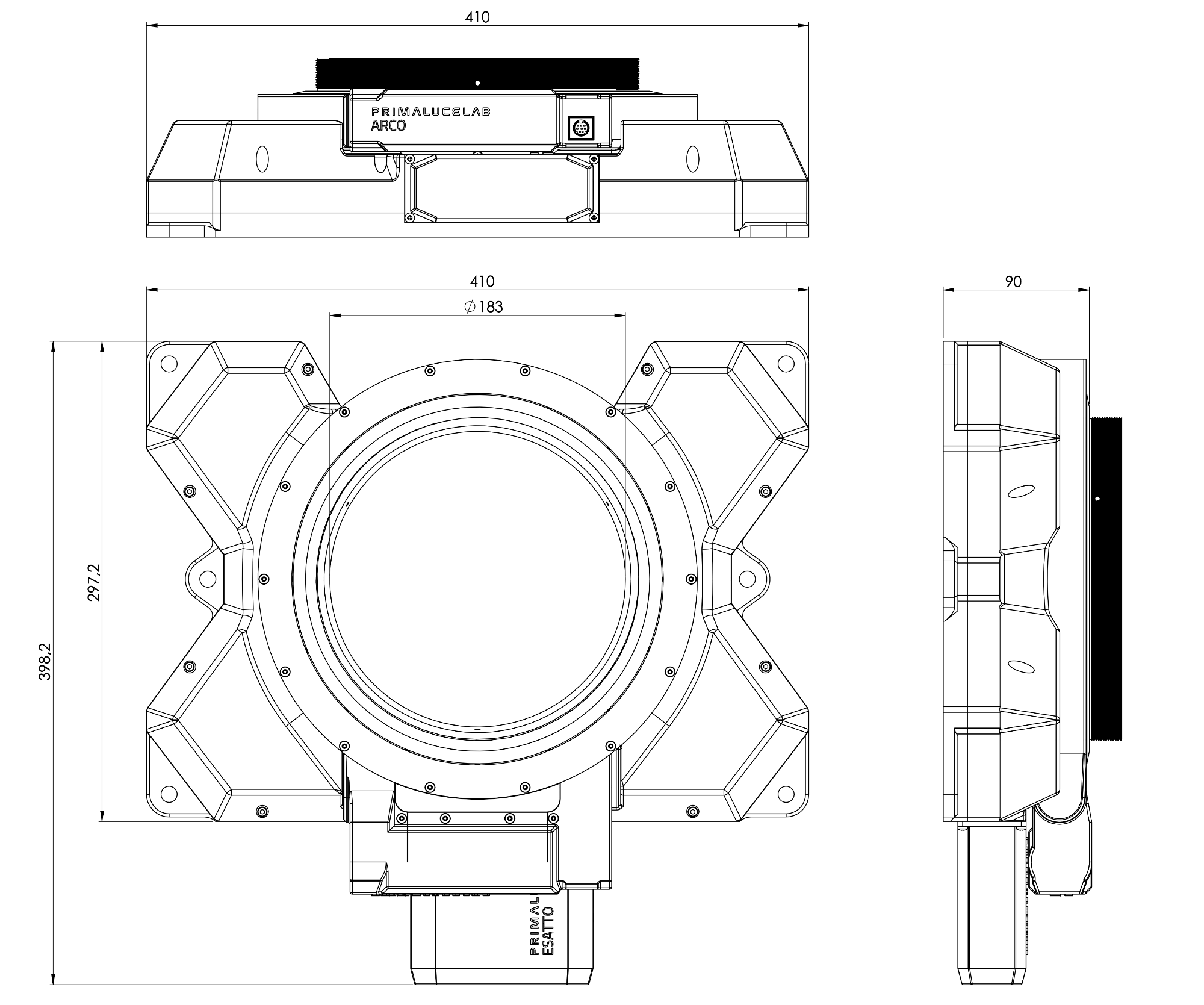 ESATTO 7.5 LP focuser with ARCO 7 rotator